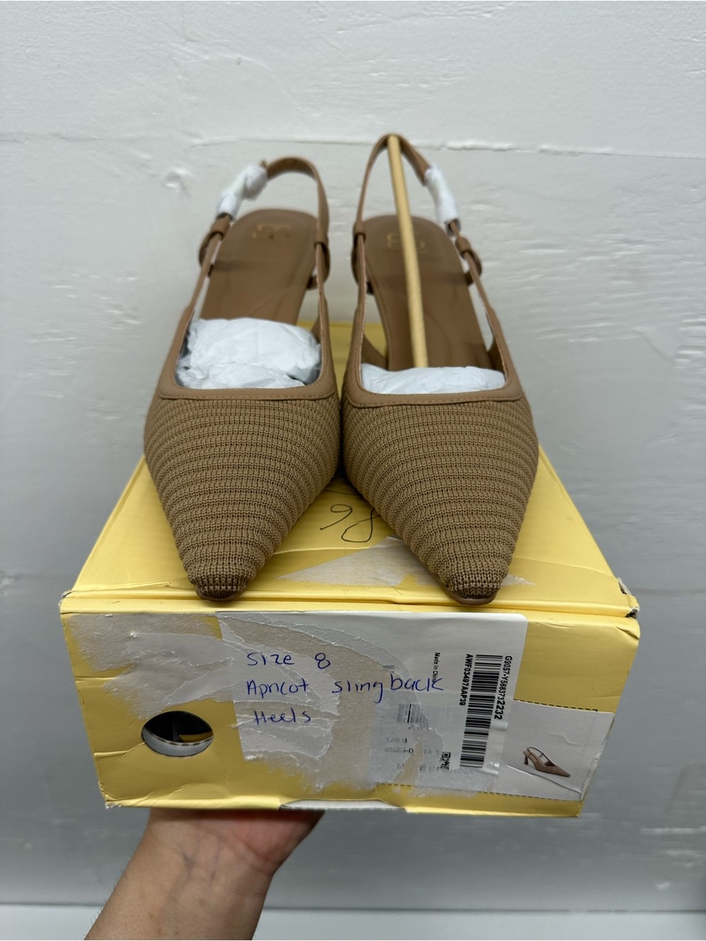 Cosy island apricot sling back heels